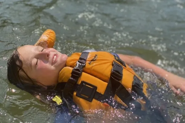 a person swimming in a body of water