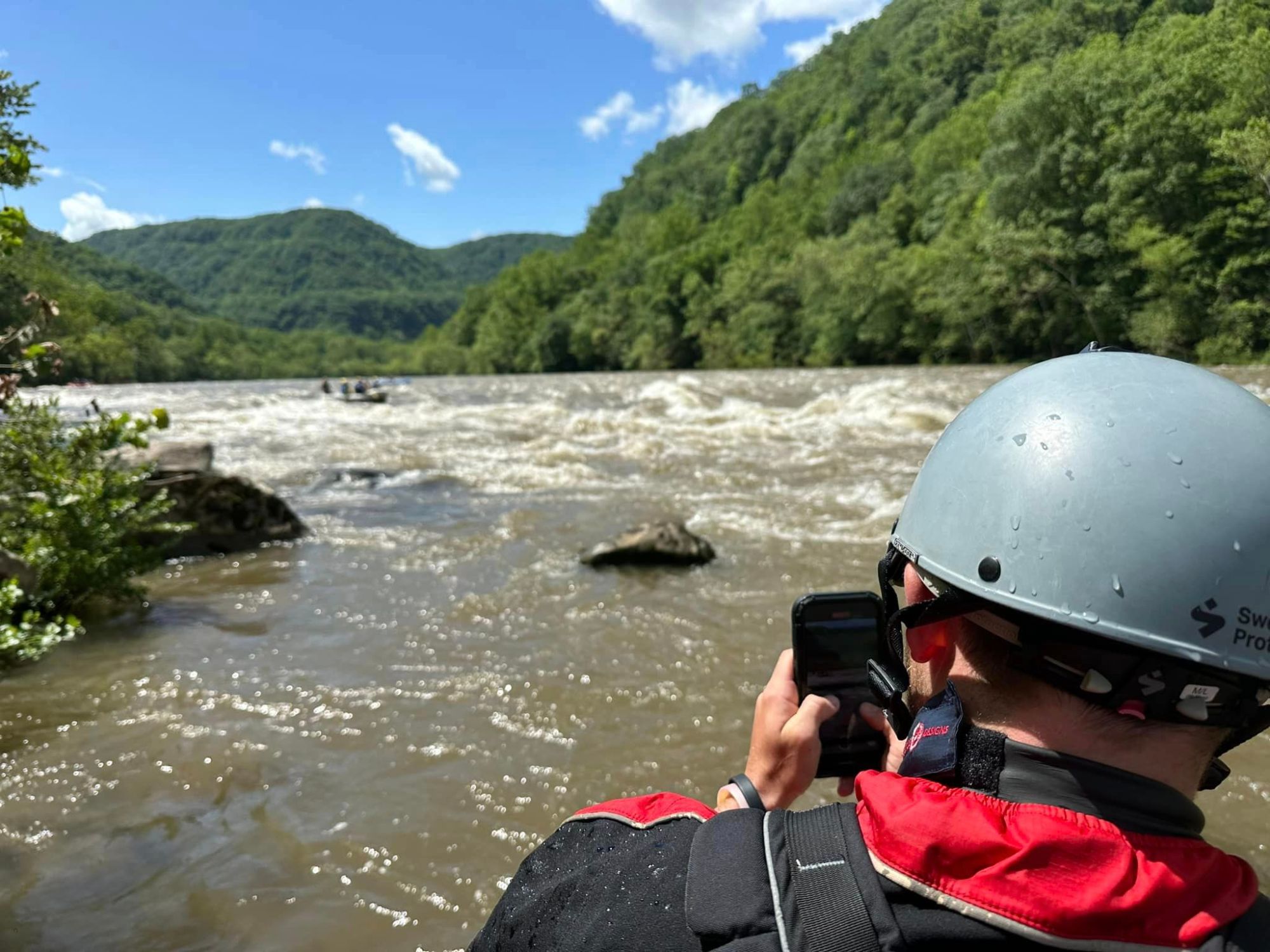 a boy in a body of water