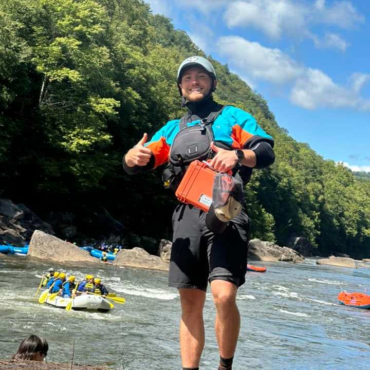a person standing on a beach